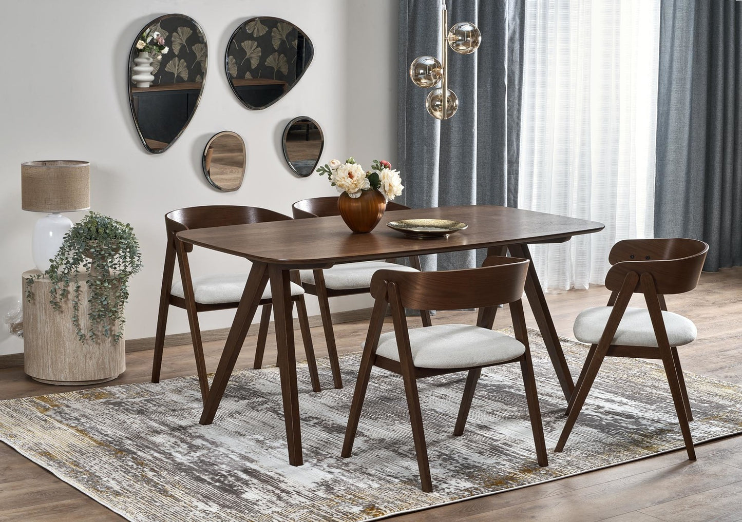 Krēsls Bruno 55/49/75/45 cm valrieksts/gaiši bēšs - N1 Home