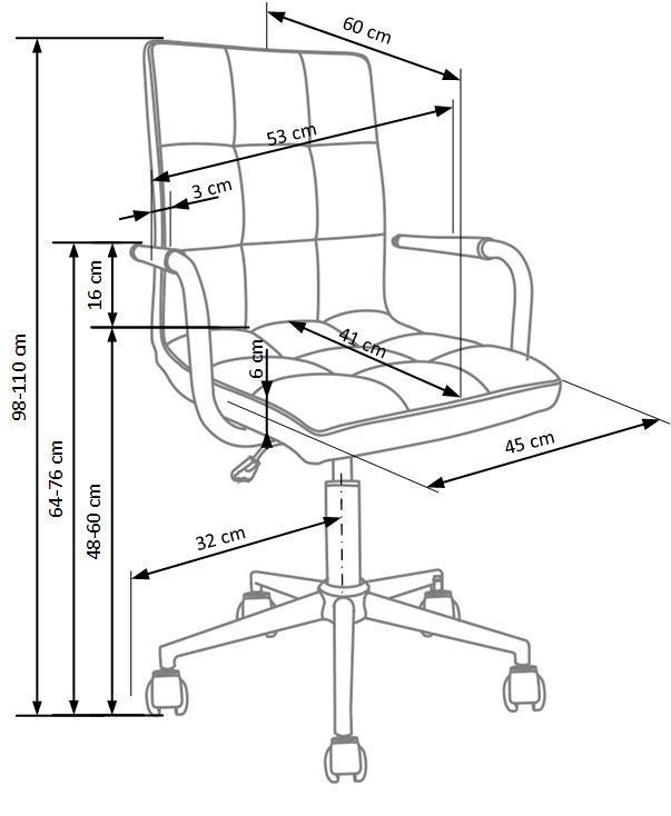 Krēsls Gozo 93-105/53/60/48-60 cm rozā - N1 Home