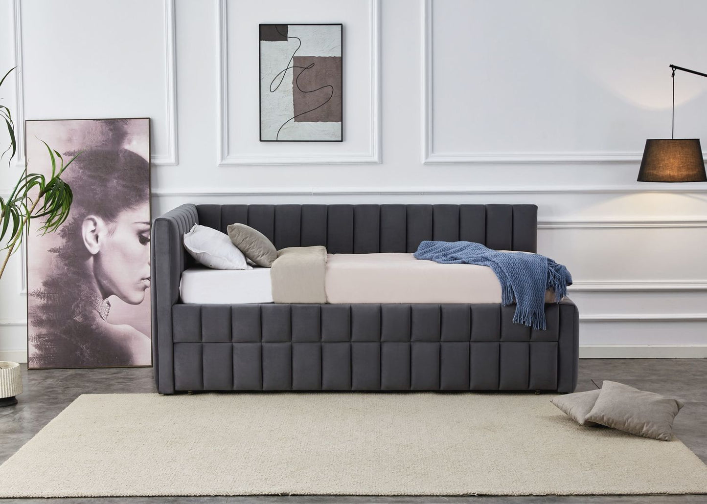 Gulta Deryt 229/105/50 cm pelēks