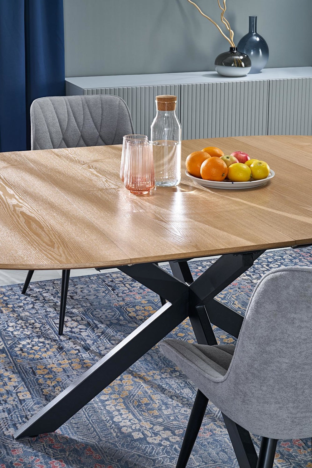 Galds Acos 120/120/75 cm dabīgs/ melns - N1 Home