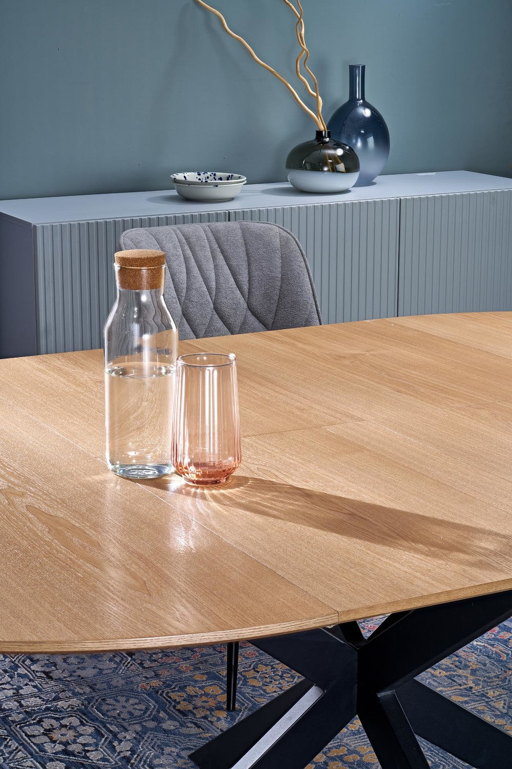 Galds Acos 120/120/75 cm dabīgs/ melns - N1 Home