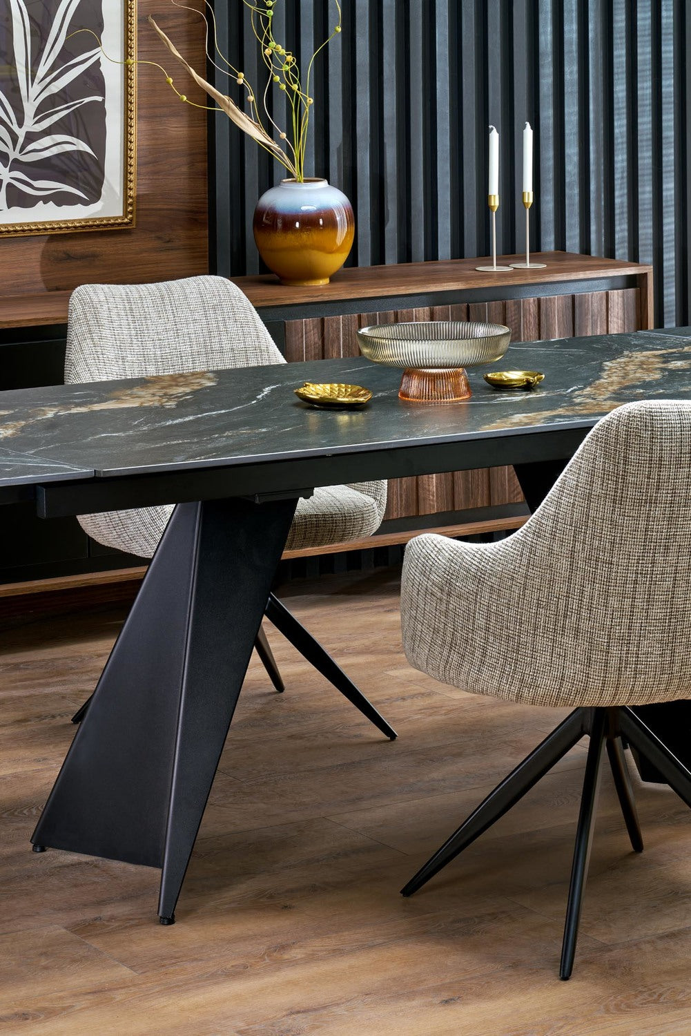 Galds Armini 165/90/77 cm marmors/melns - N1 Home