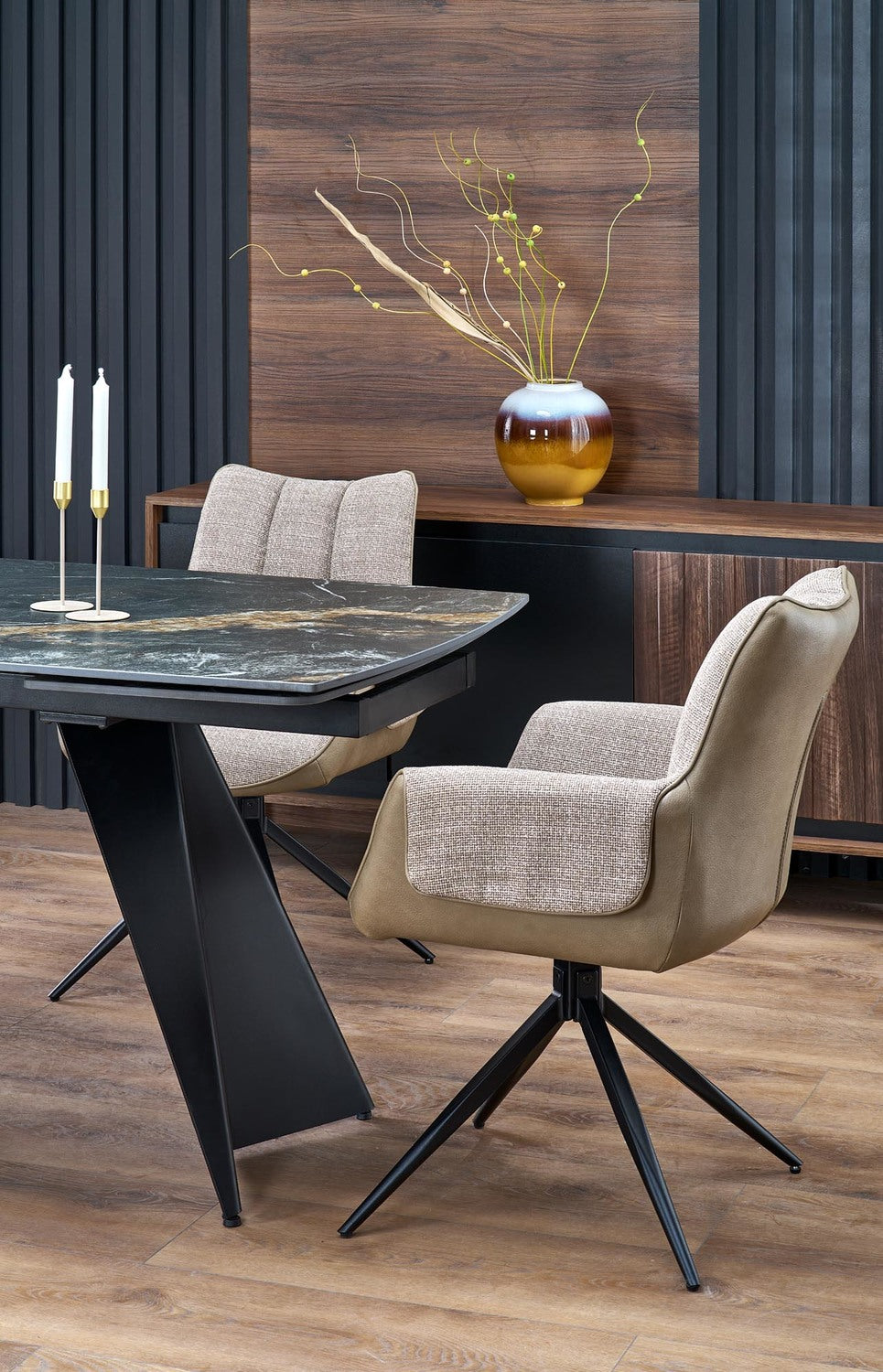 Galds Armini 165/90/77 cm marmors/melns - N1 Home