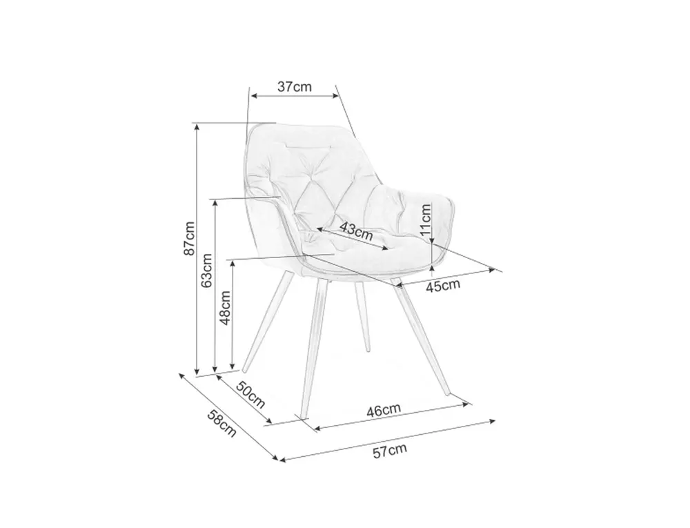 Krēsls CHER 87/57/48 cm bēšs - N1 Home