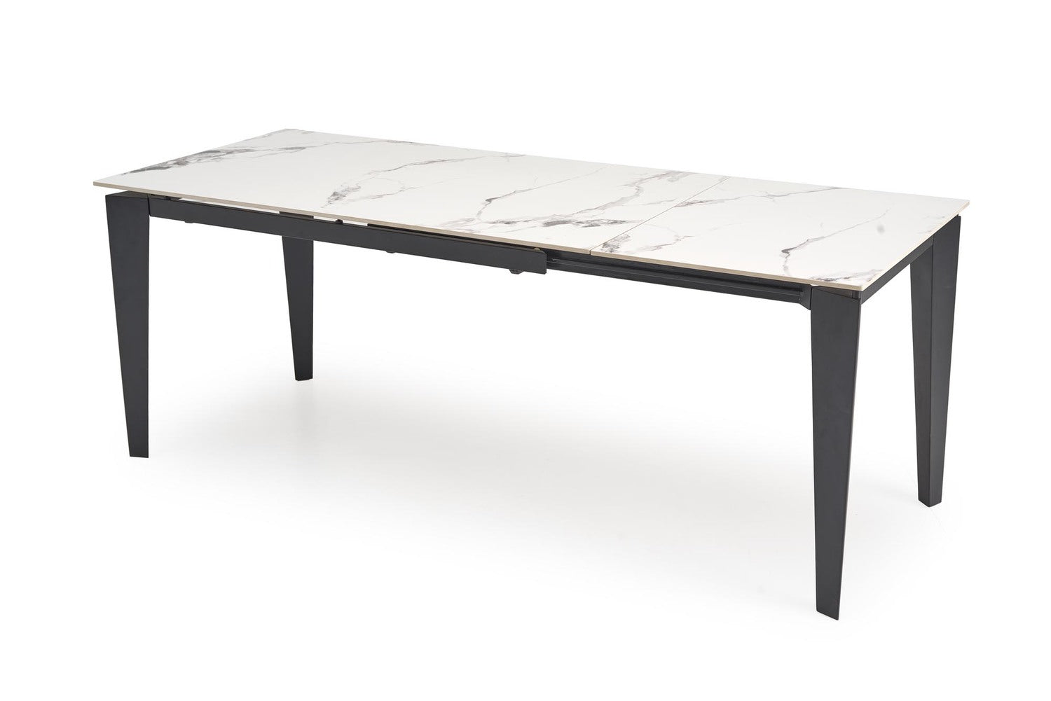 Galds Feix 81/76/141-184 cm balts marmors/melns - N1 Home