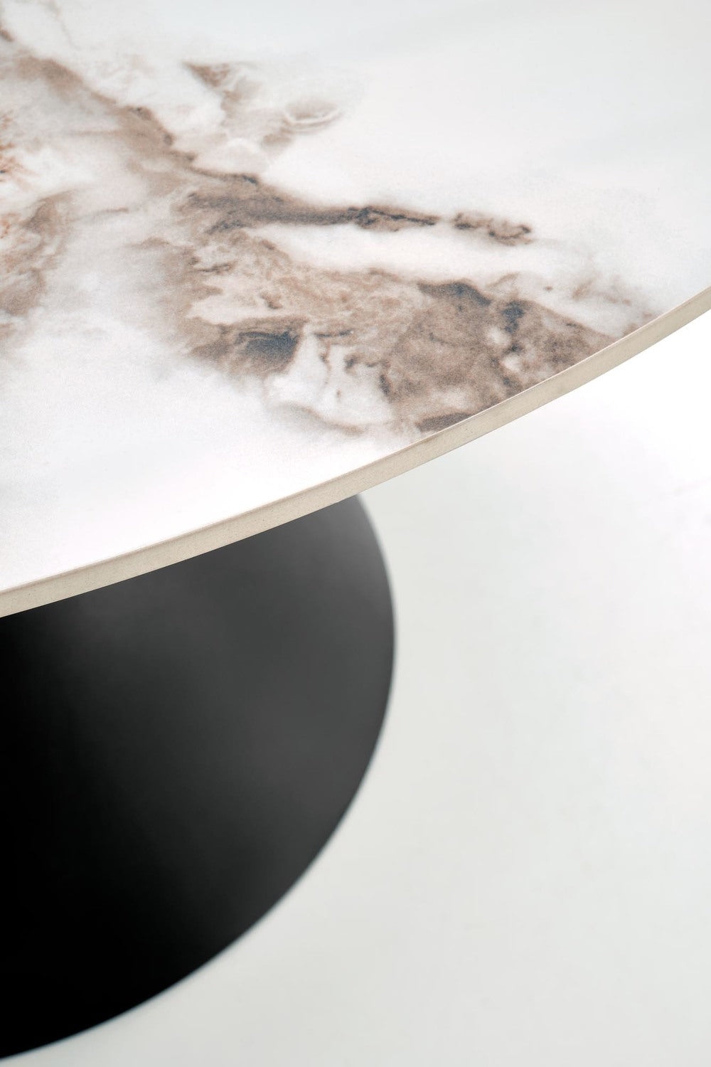 Galds Gars 120/76 cm balts marmors/melns - N1 Home