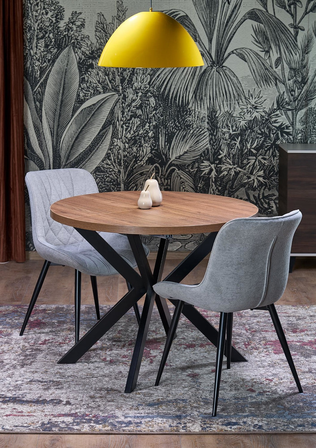 Galds Pero 100/75 cm valrieksts/melns - N1 Home