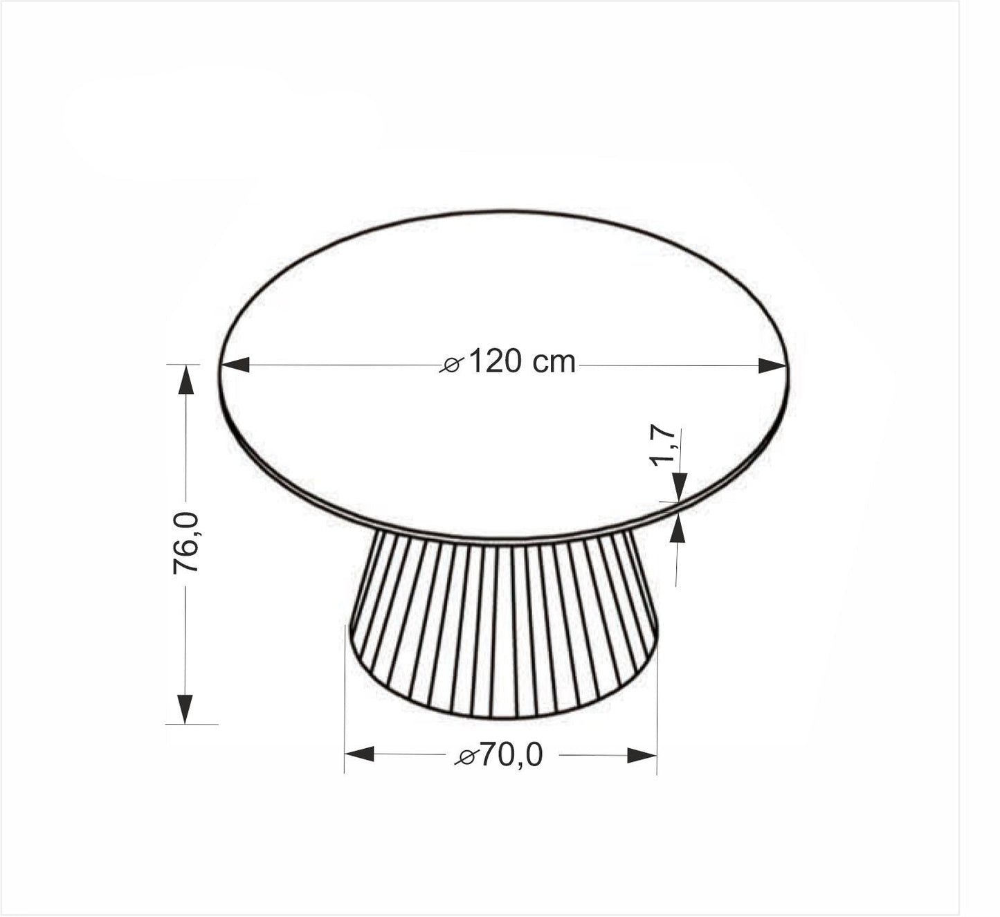 Galds Pires 120/76 cm  travertīns/valrieksts - N1 Home