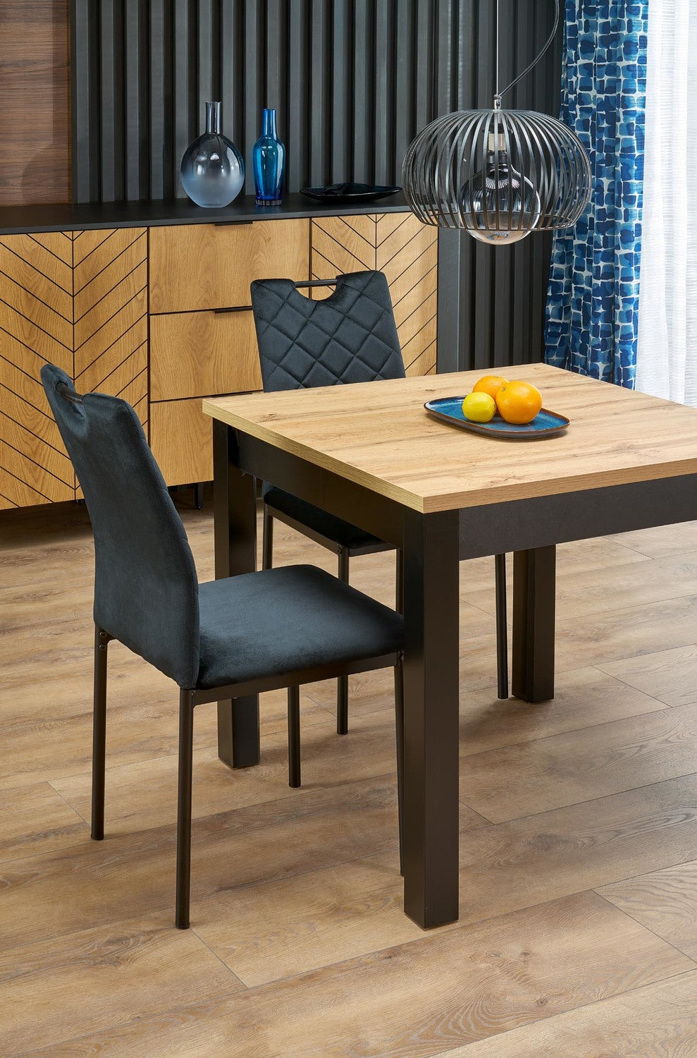 Galds Kubi 80/80/76 cm amatniecisks ozols/melns - N1 Home