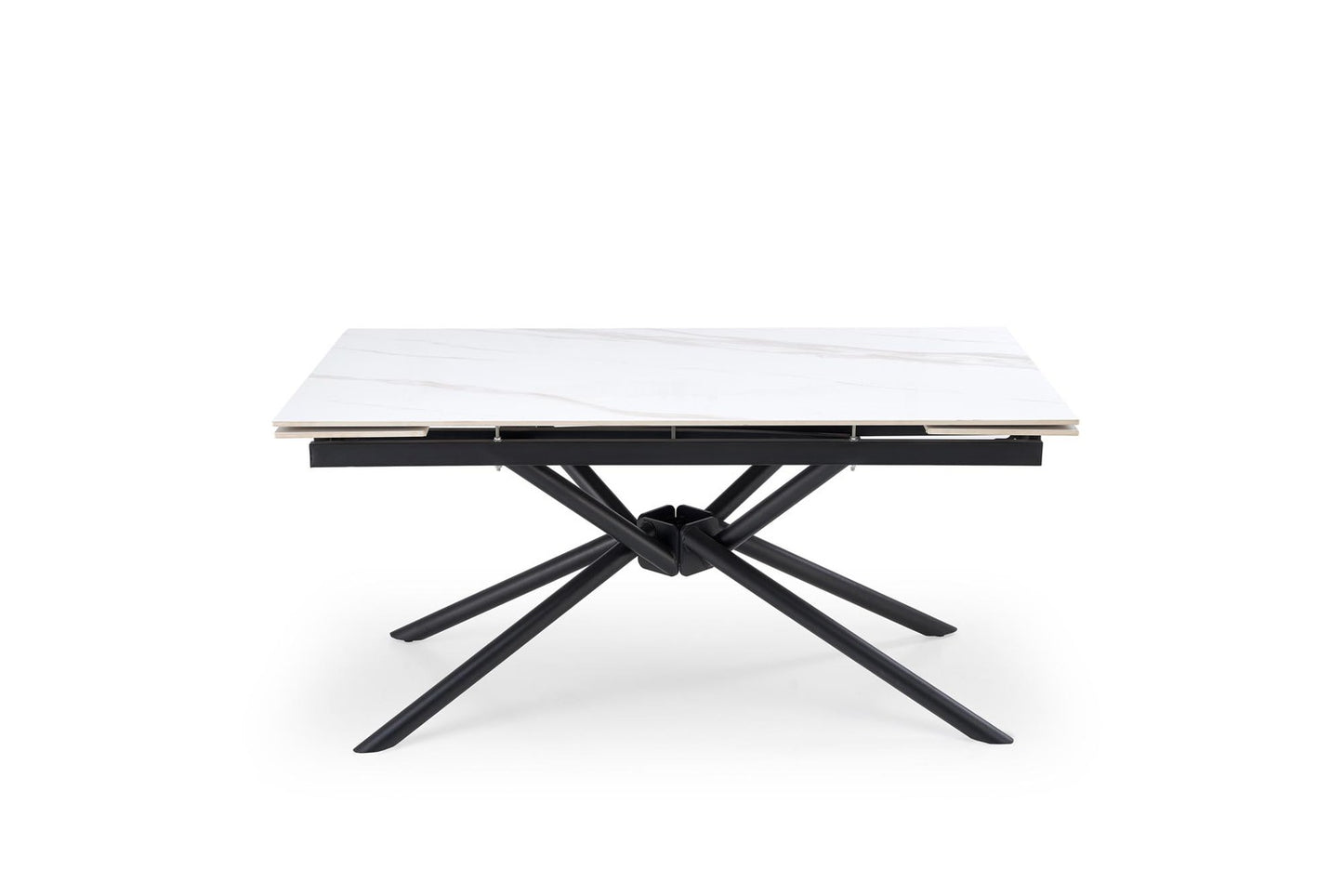 Galds Vitora 160/90/75 cm balts marmors/melns - N1 Home