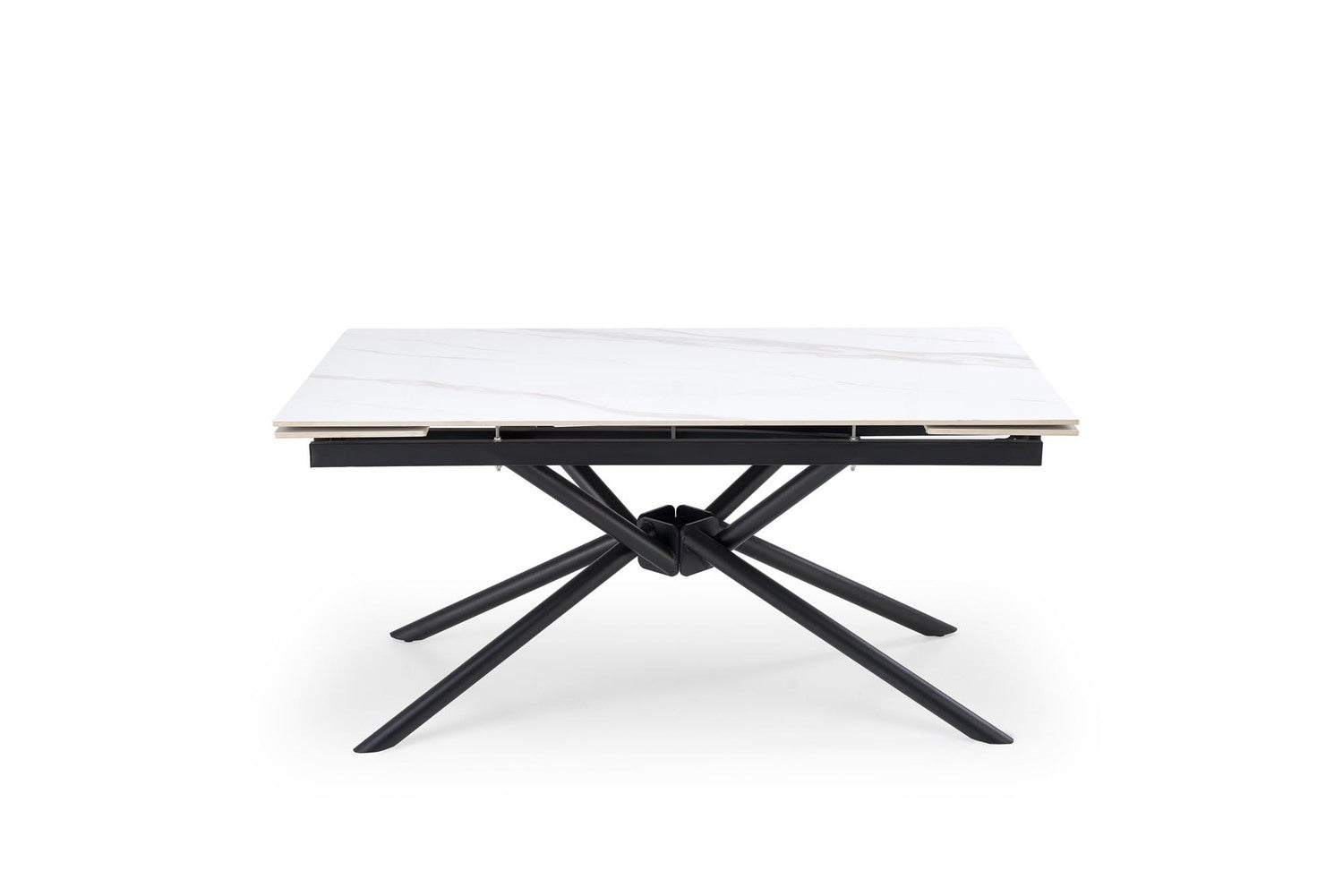 Galds Vitora 160/90/75 cm balts marmors/melns - N1 Home