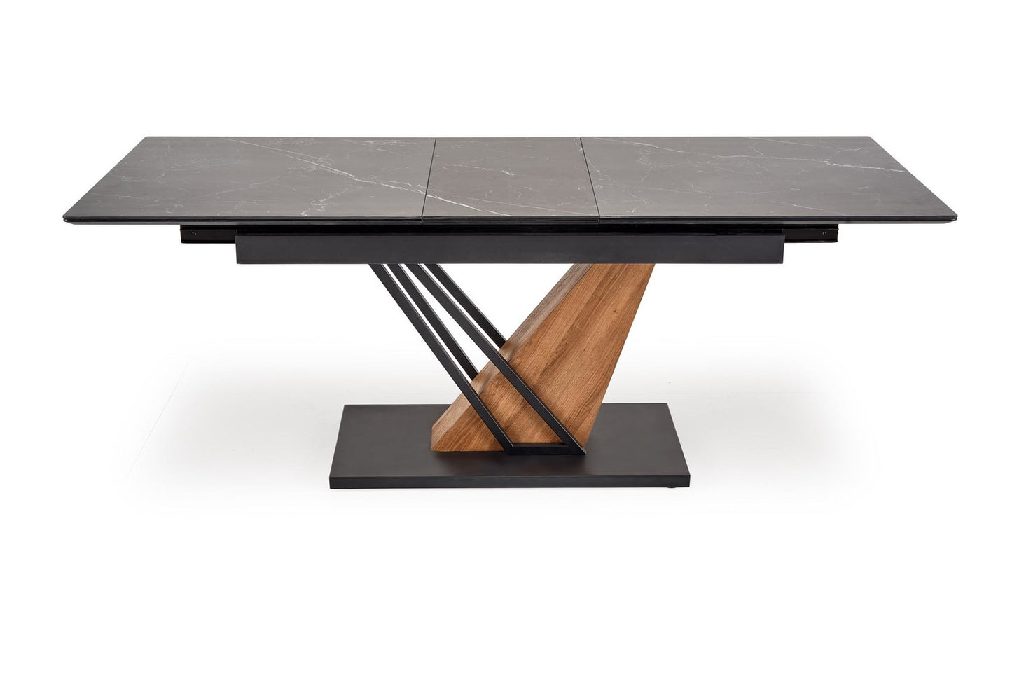 Galds Volans 140; 160/90/67 cm melns marmors/ozols - N1 Home