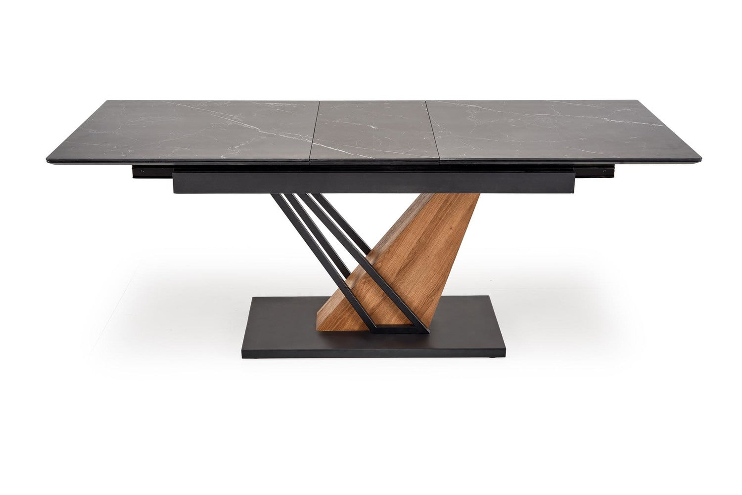 Galds Volans 140; 160/90/67 cm melns marmors/ozols - N1 Home