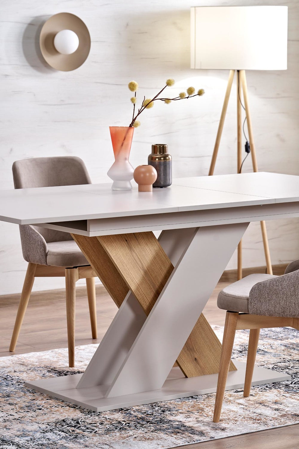 Galds Xareo 130/85/76 cm kašmirs/kremonas ozols - N1 Home