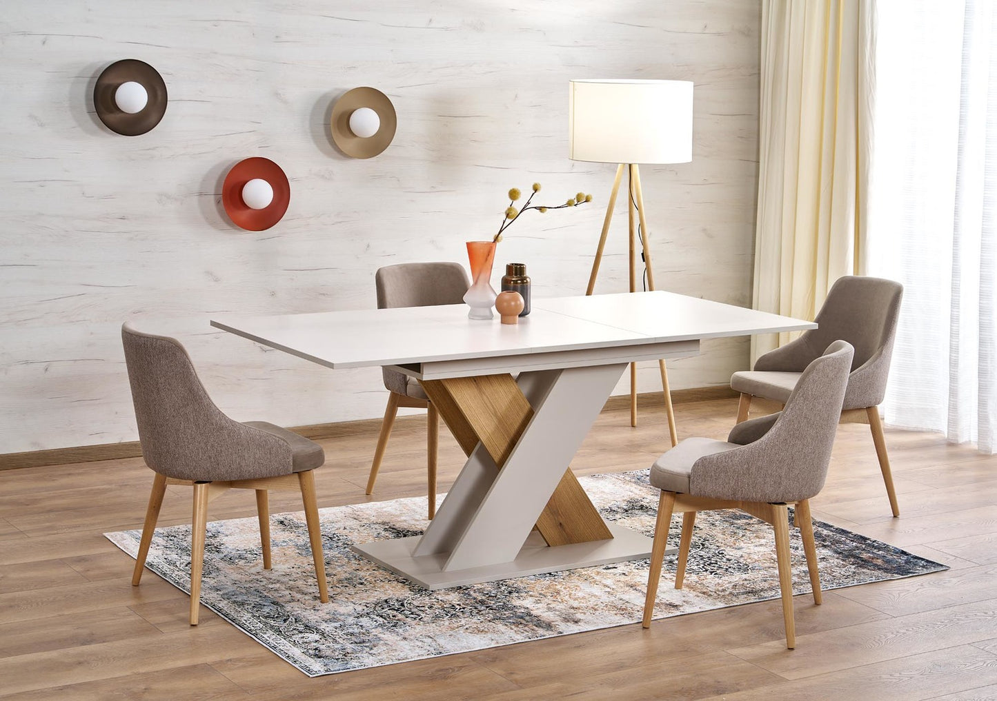 Galds Xareo 130/85/76 cm kašmirs/kremonas ozols - N1 Home