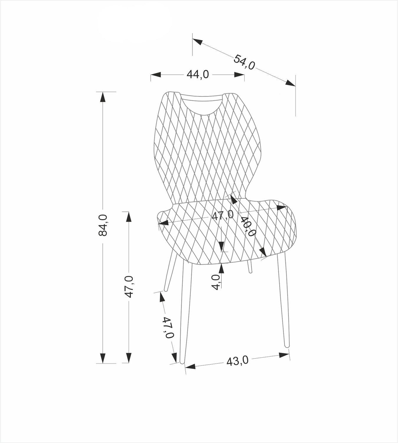 Krēsls Kols 47/54/84/47 cm pelēks - N1 Home