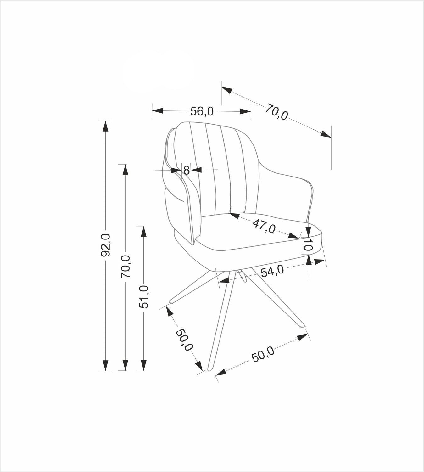 Krēsls Apuli 61/70/92/51 cm kaneļi - N1 Home