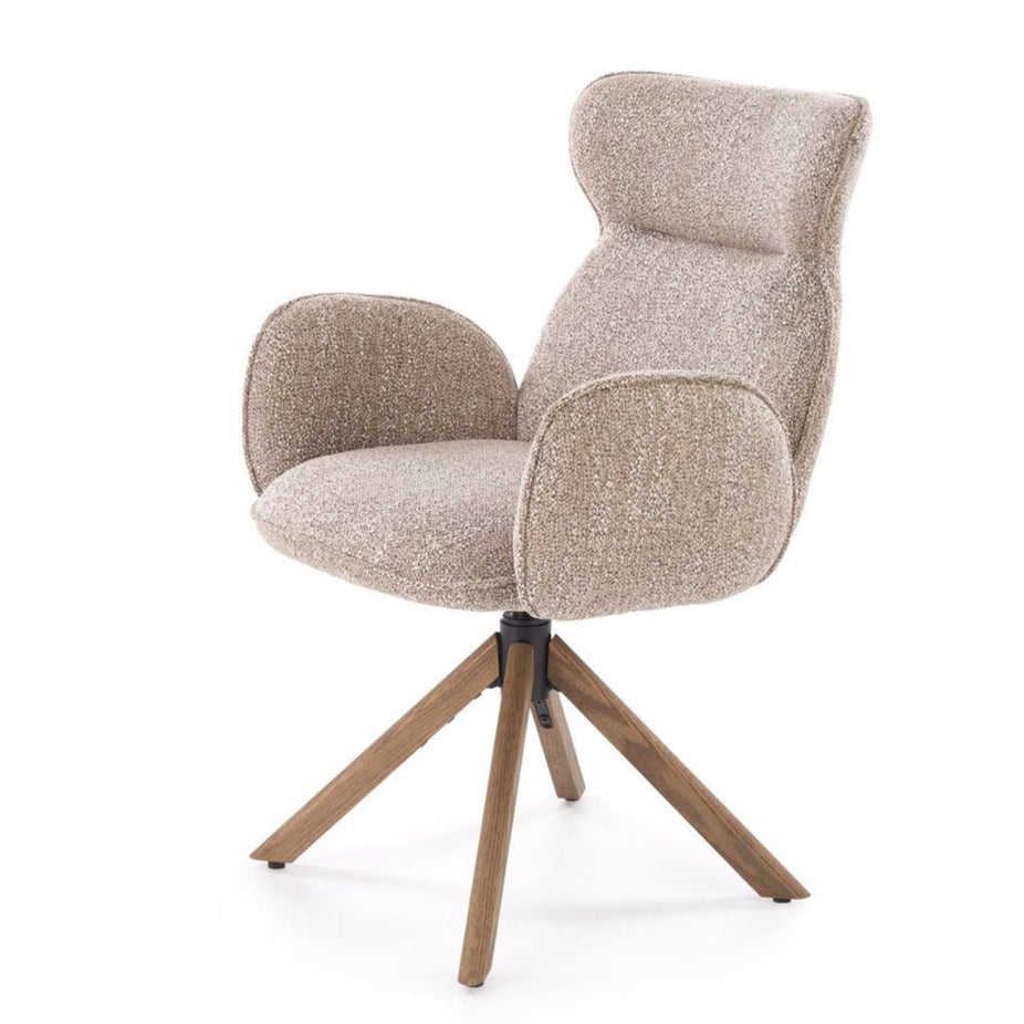 Krēsls Riest 63/64/93/50 cm tumši bēšs/ gaišs valrieksts - N1 Home