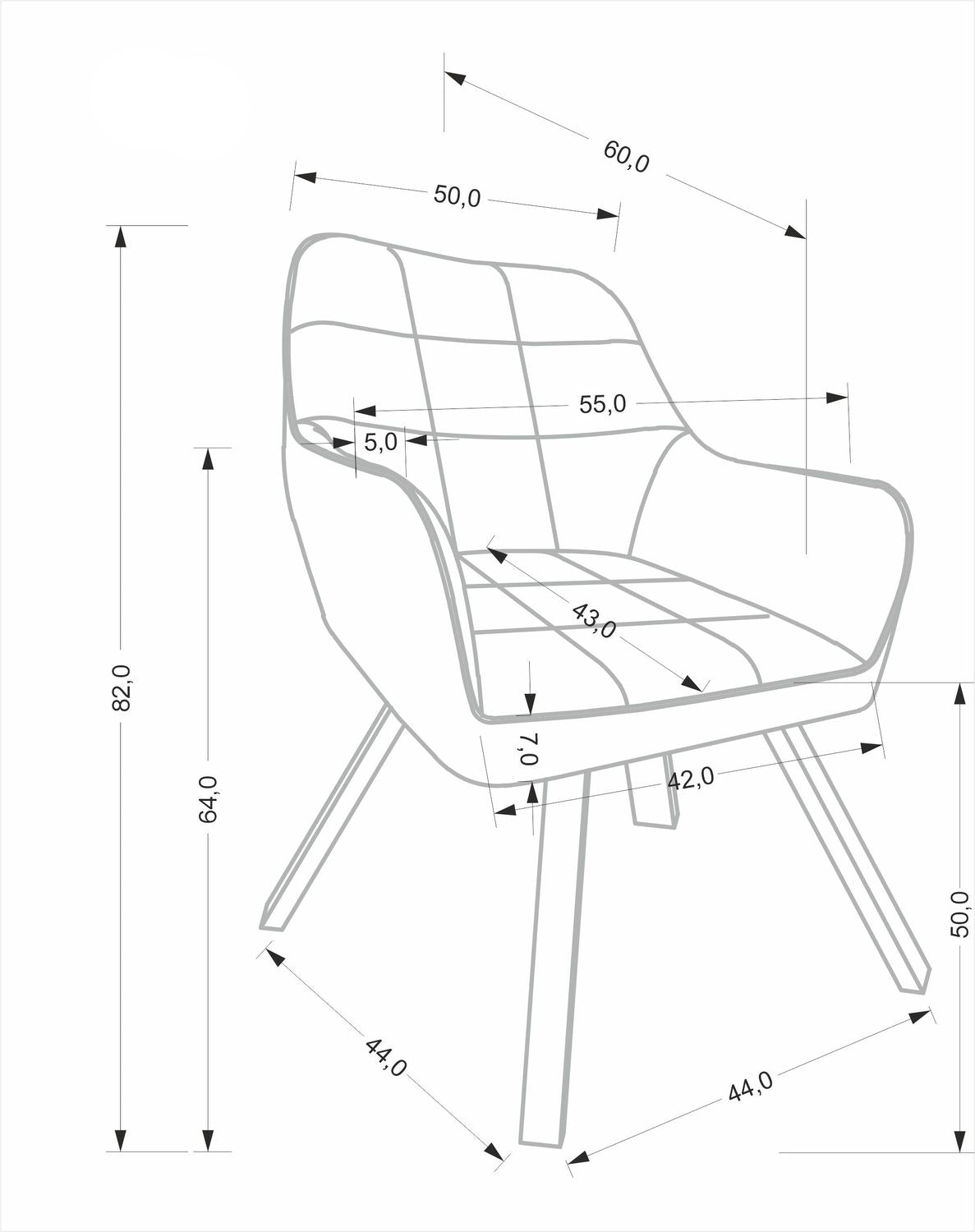 Krēsls Moniks 55/60/89/50 cm melns - N1 Home