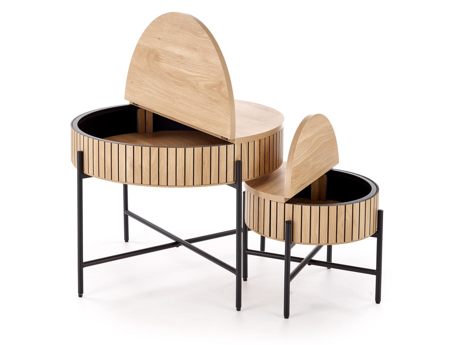 Kafijas galds Dans (2) 67/50 cm un 40/36 cm dabīgs/melns - N1 Home