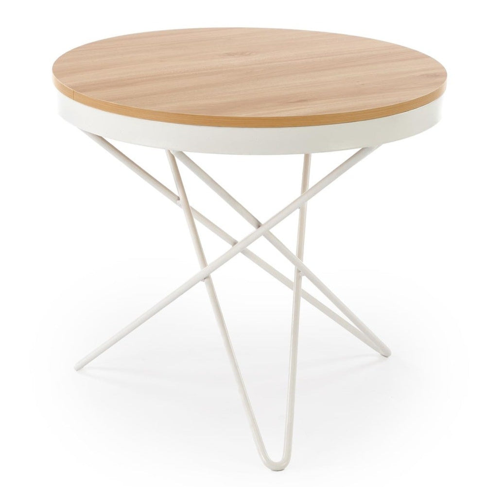 Kafijas galds Laili 60/55 cm dabīgs/balts - N1 Home