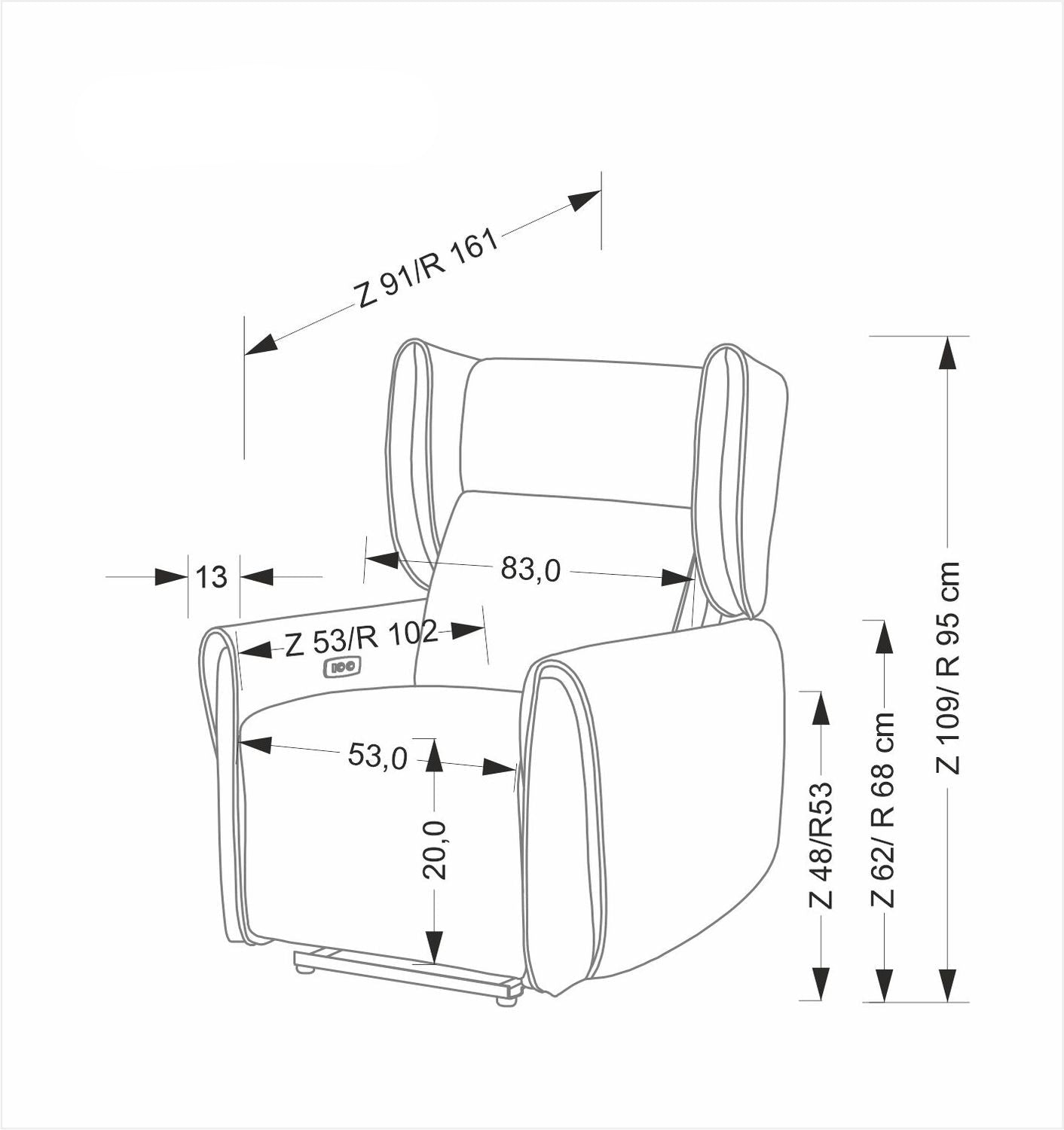 Krēsls Gela 161/109/48 cm bēšs - N1 Home