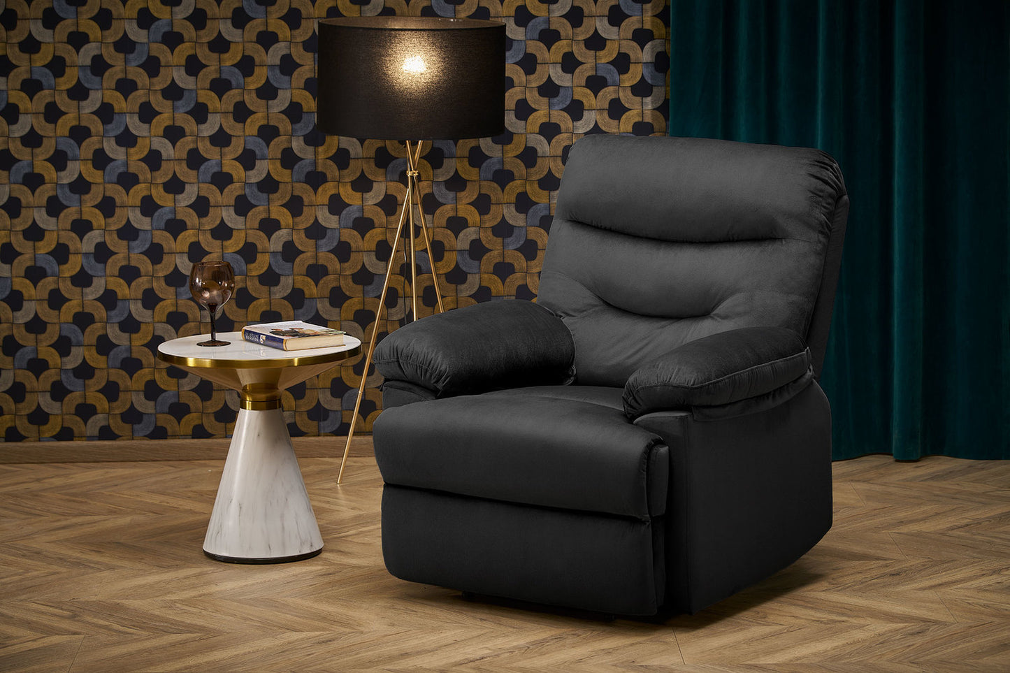Krēsls Drago 88/90-160/105/45 cm melns - N1 Home
