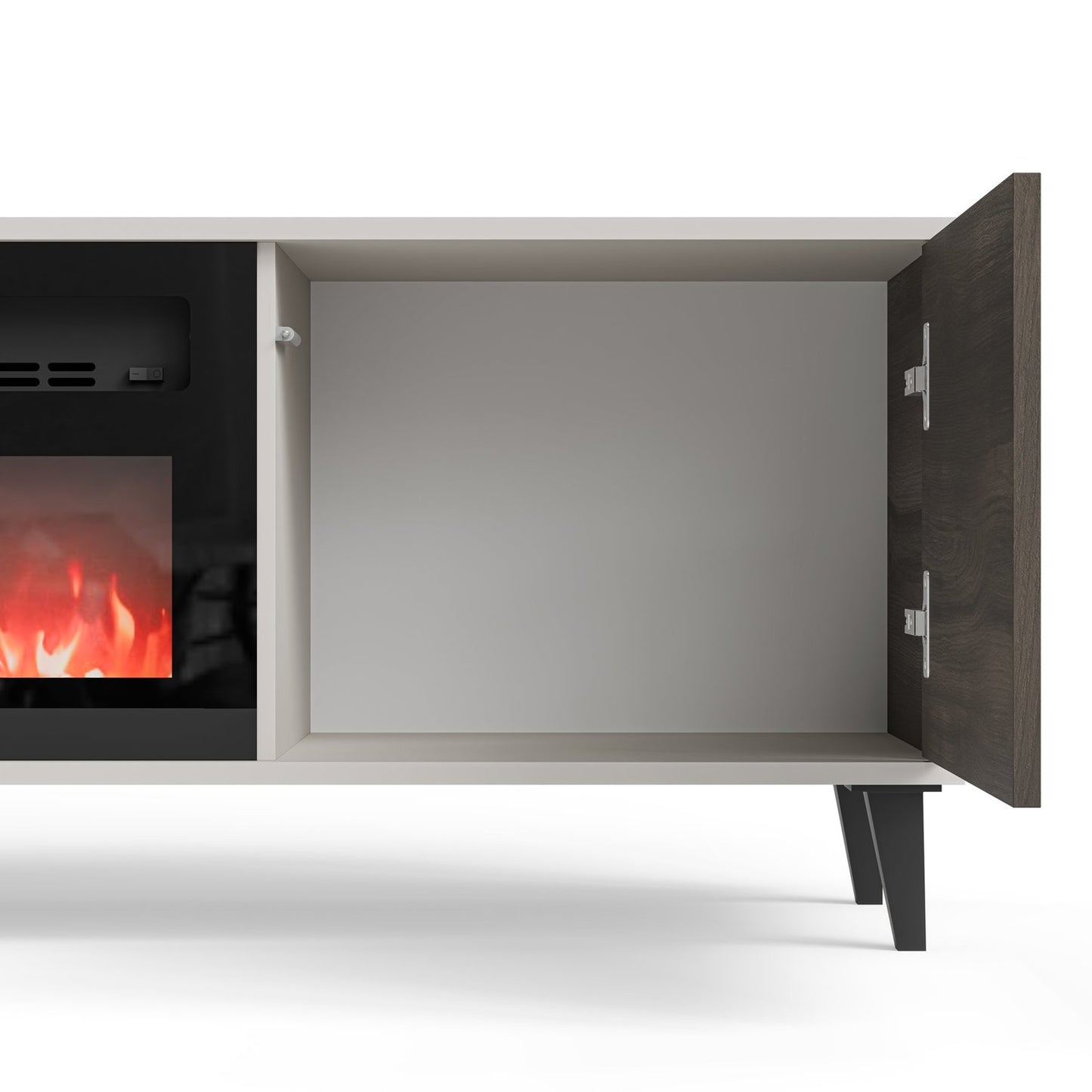 TV galdiņš ar kamīnu Berlin 180/40/52 cm kašmirs/valrieksts - N1 Home