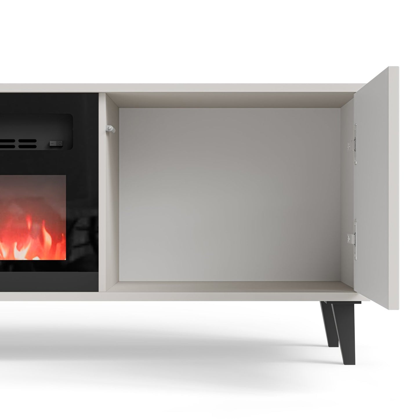 TV galdiņš ar kamīnu Berlin 180/40/52 cm kašmirs/valrieksts - N1 Home