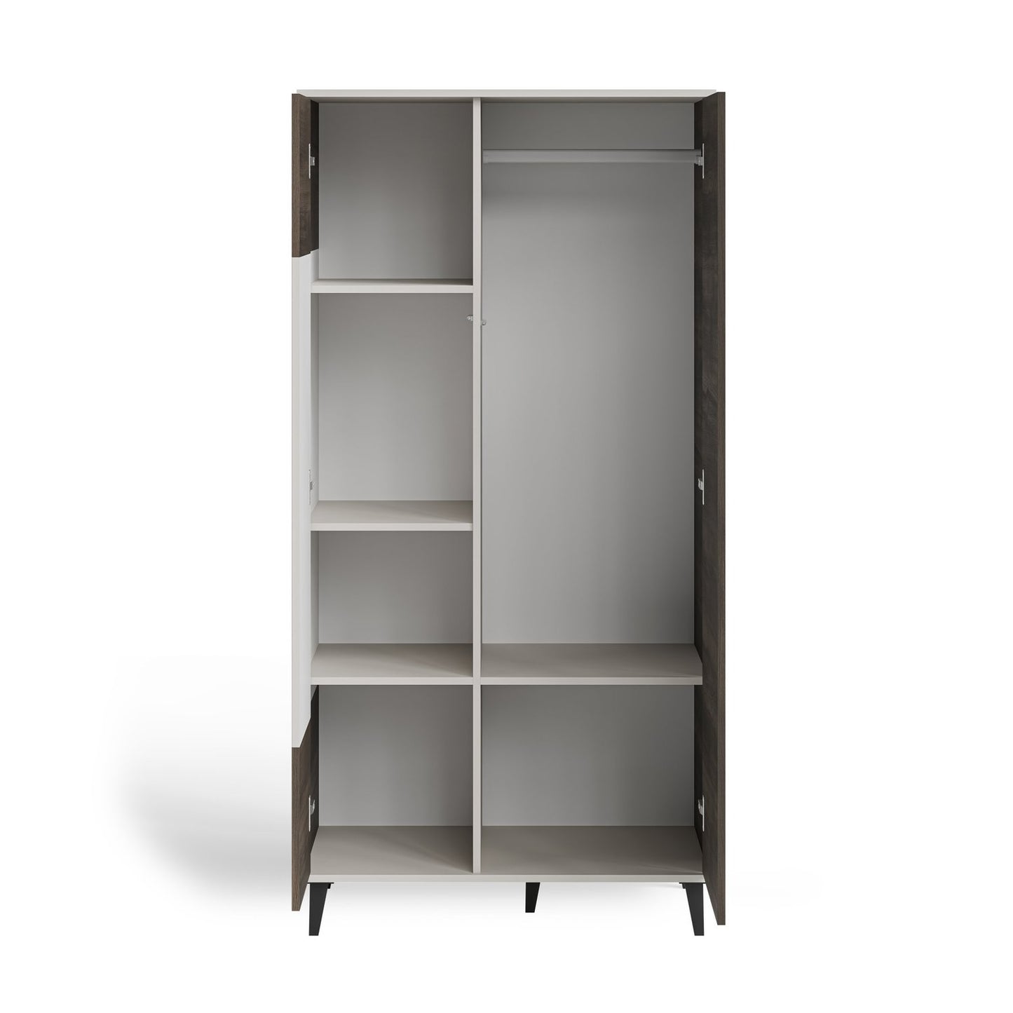 Skapis Berlin 90/55/182 cm kašmirs/valrieksts - N1 Home