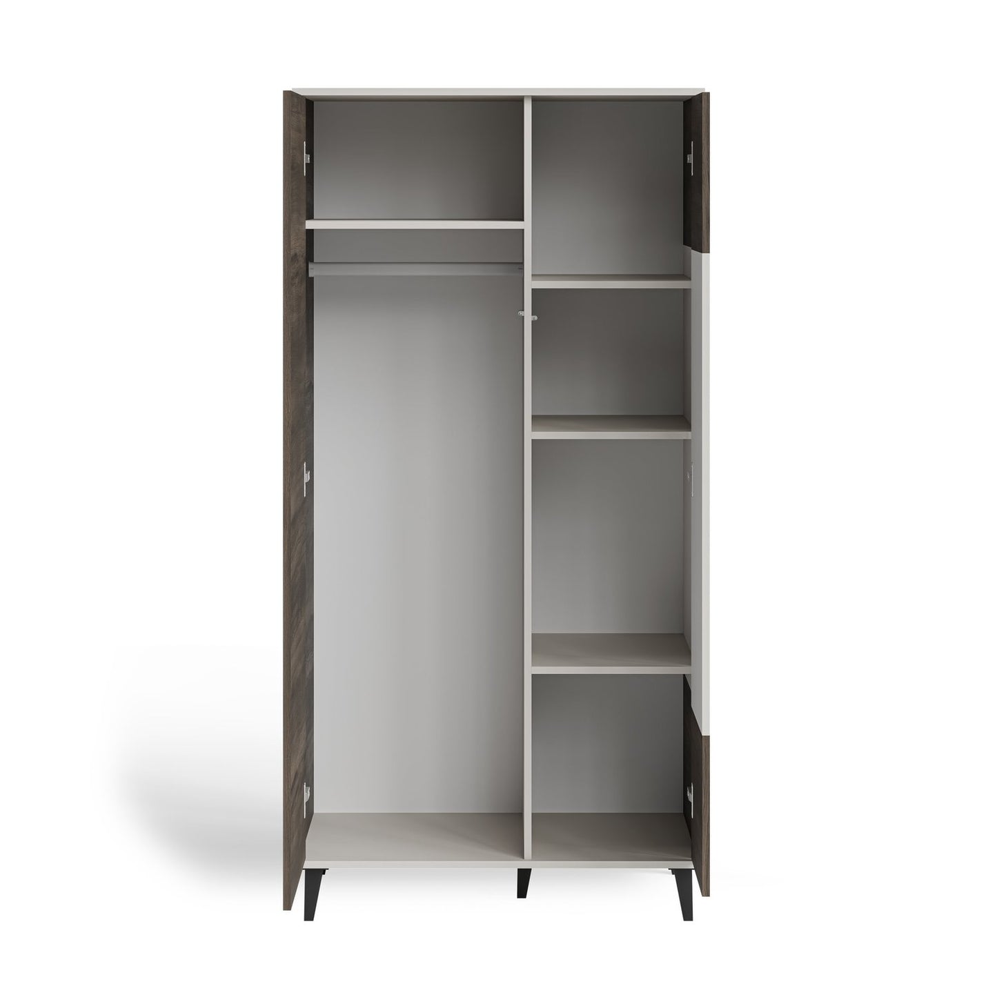 Skapis Berlin 90/55/182 cm kašmirs/valrieksts - N1 Home