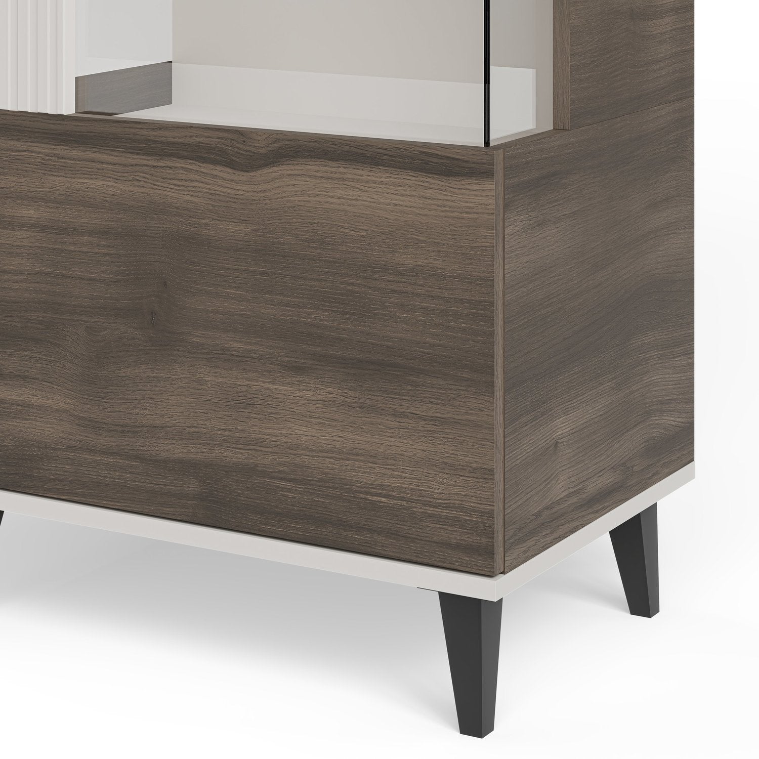 Vitrīnas skapis Berlin 60/40/182 cm kašmirs /valrieksts - N1 Home