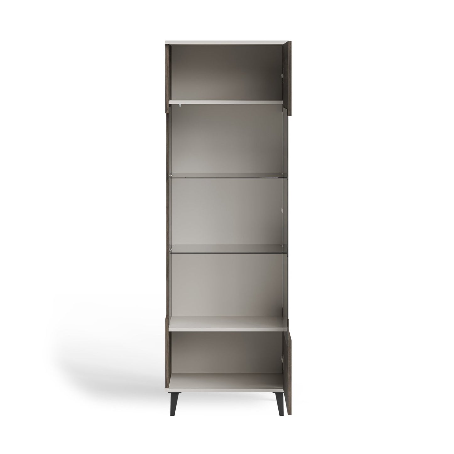 Vitrīnas skapis Berlin 60/40/182 cm kašmirs /valrieksts - N1 Home