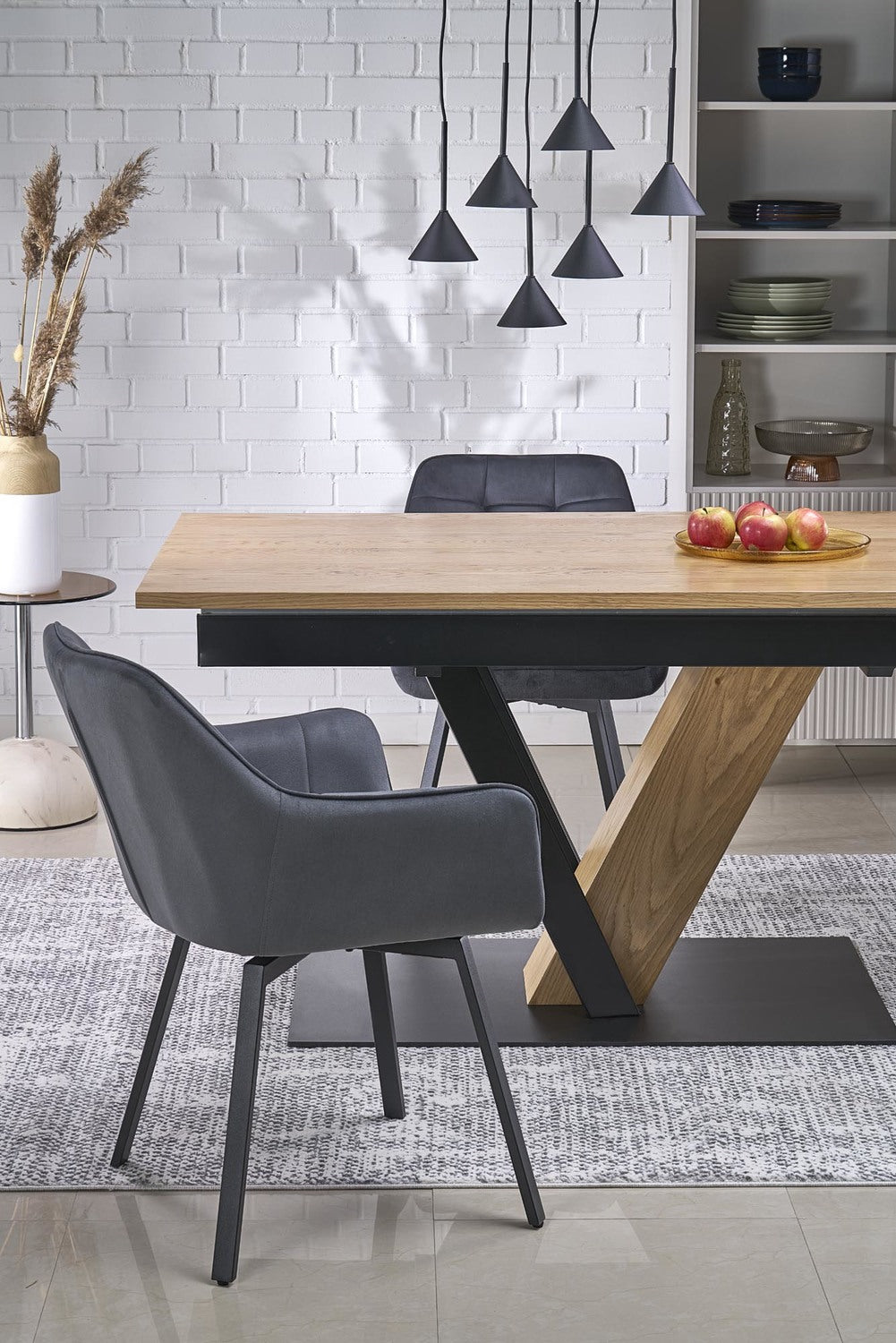 Galds Fani 160/90/78 cm dabīgs/melns - N1 Home