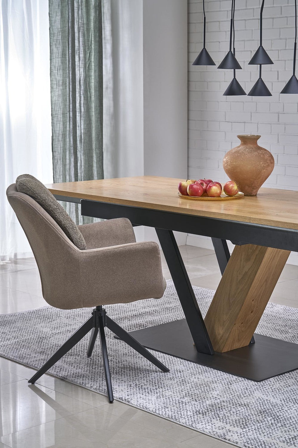 Galds Fani 160/90/78 cm dabīgs/melns - N1 Home