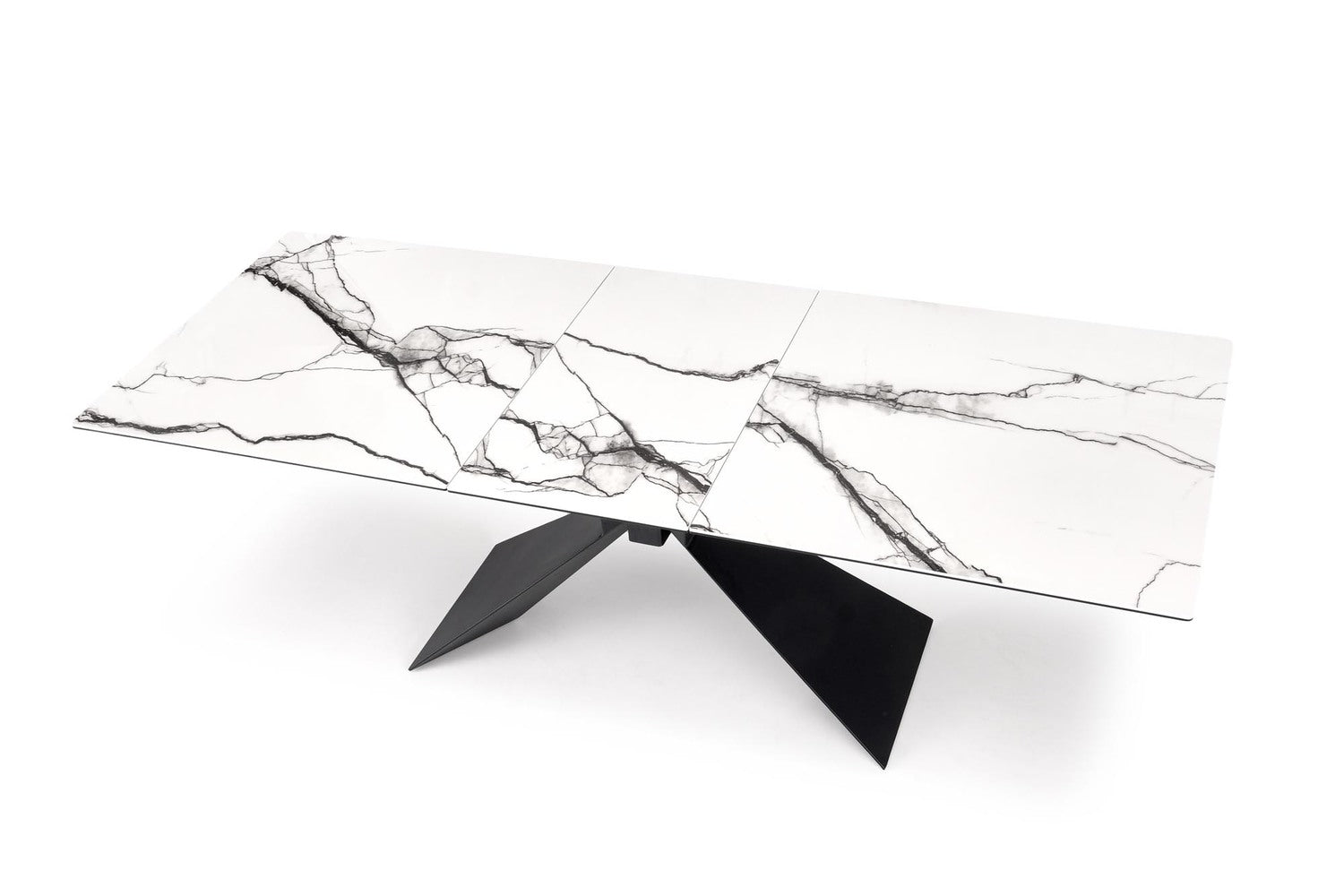 Galds Luciar 180/90/76 cm balts marmors/melns - N1 Home