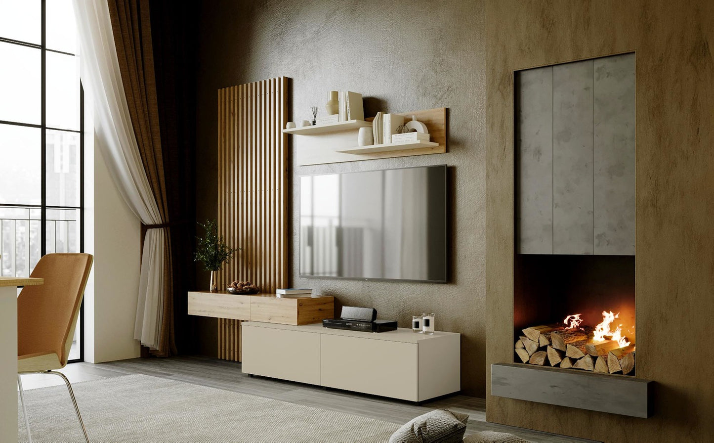 Mēbeļu komplekts Karmina 210 cm Artizan ozols/kašmirs - N1 Home