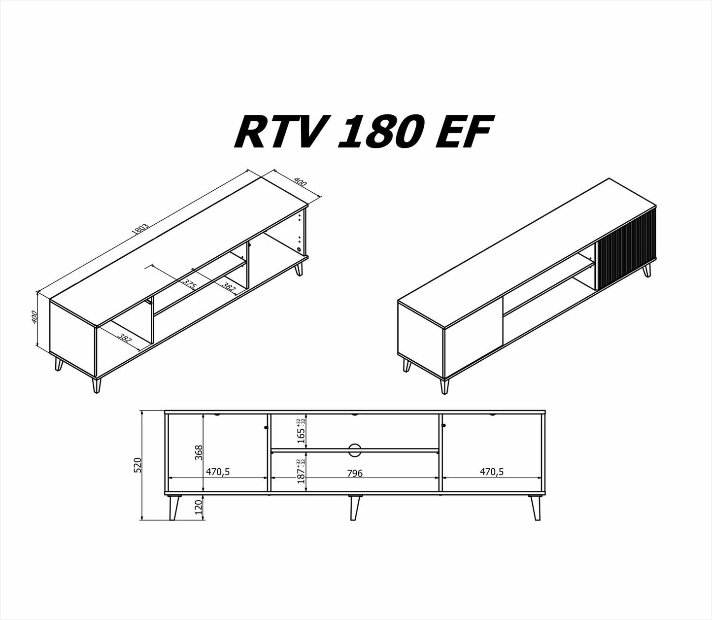TV galdiņš ar kamīnu Berlin 180/40/52 cm kašmirs/valrieksts - N1 Home