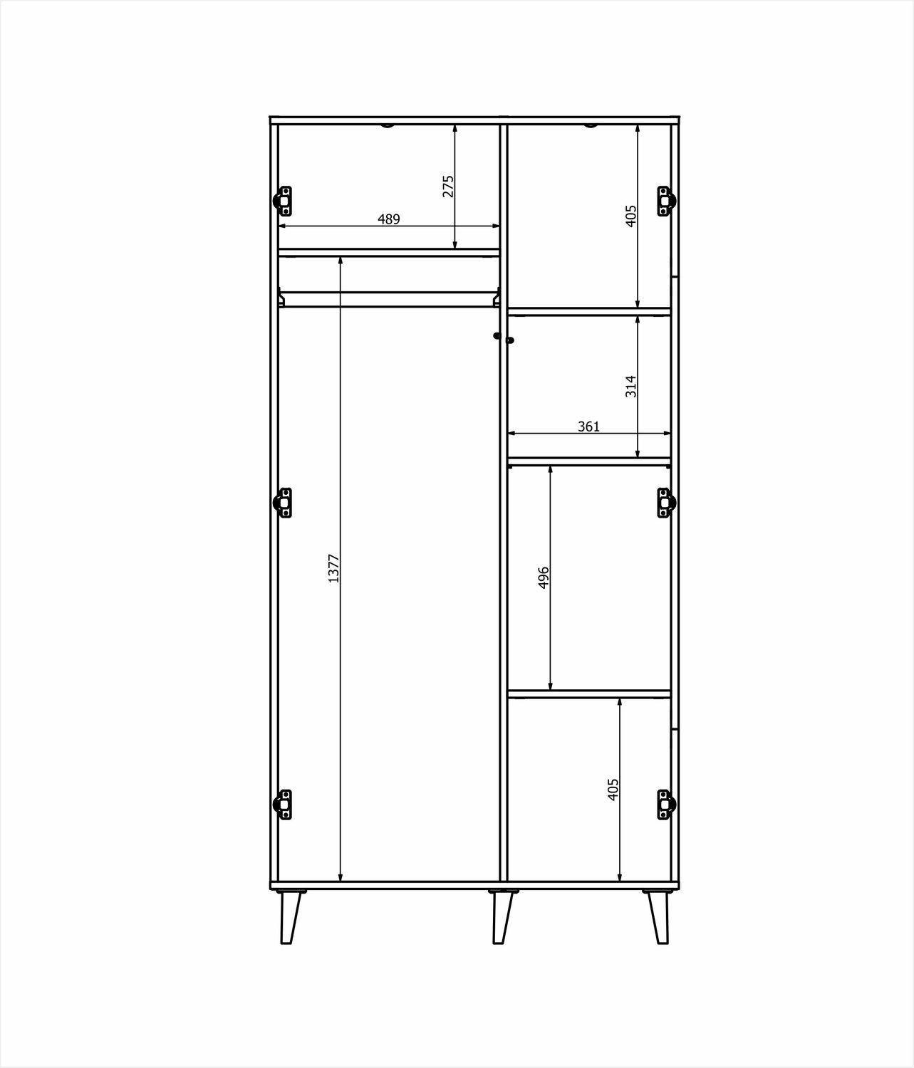 Skapis Berlin 90/55/182 cm kašmirs/valrieksts - N1 Home