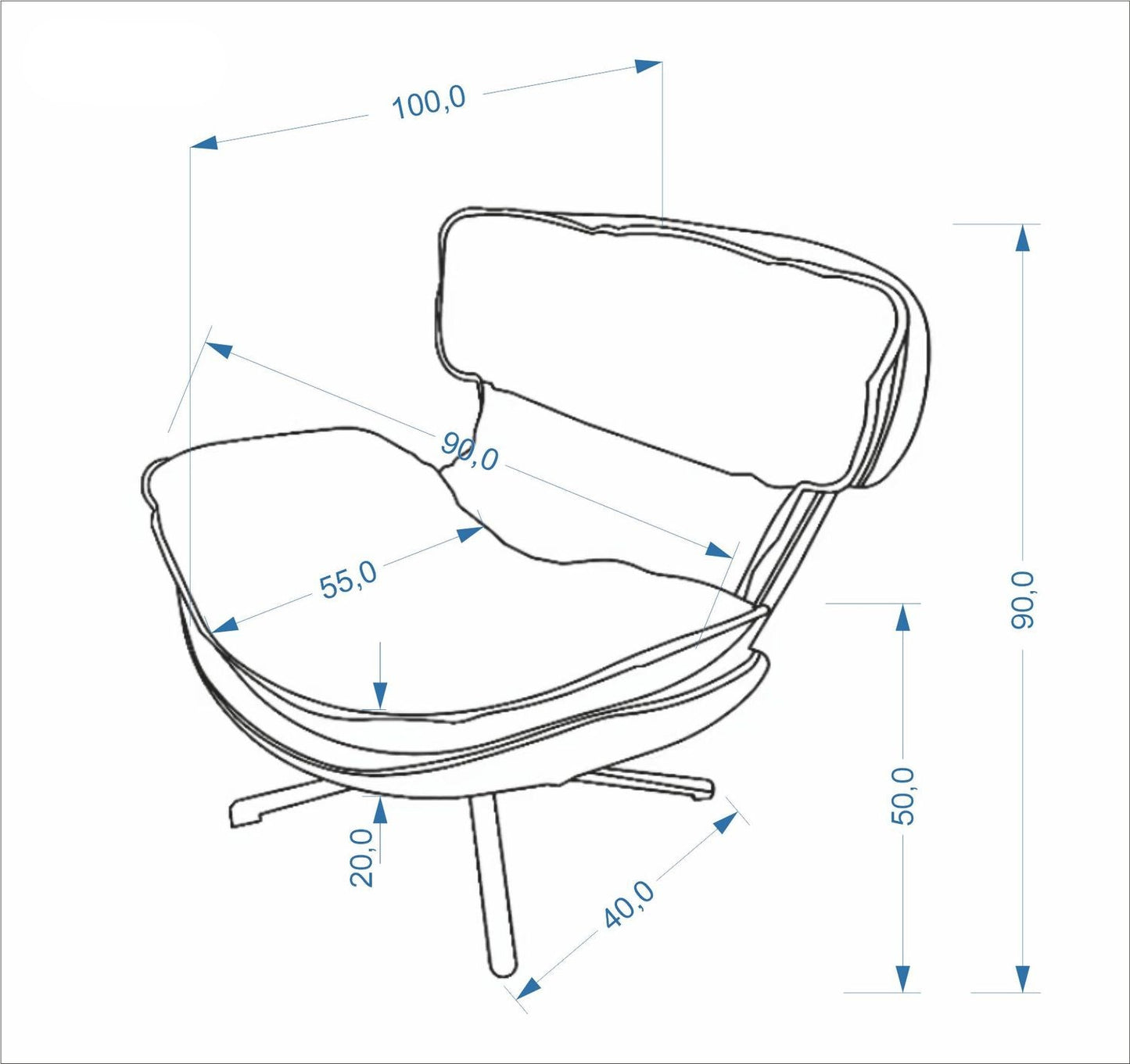 Krēsls Roga 90/100/90/50 cm Vinci 26