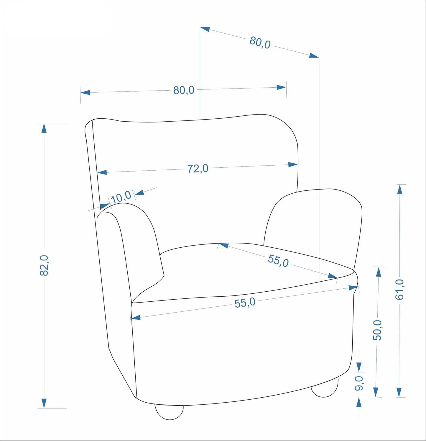 Krēsls Clau 80/80/82/50 cm cappuccino