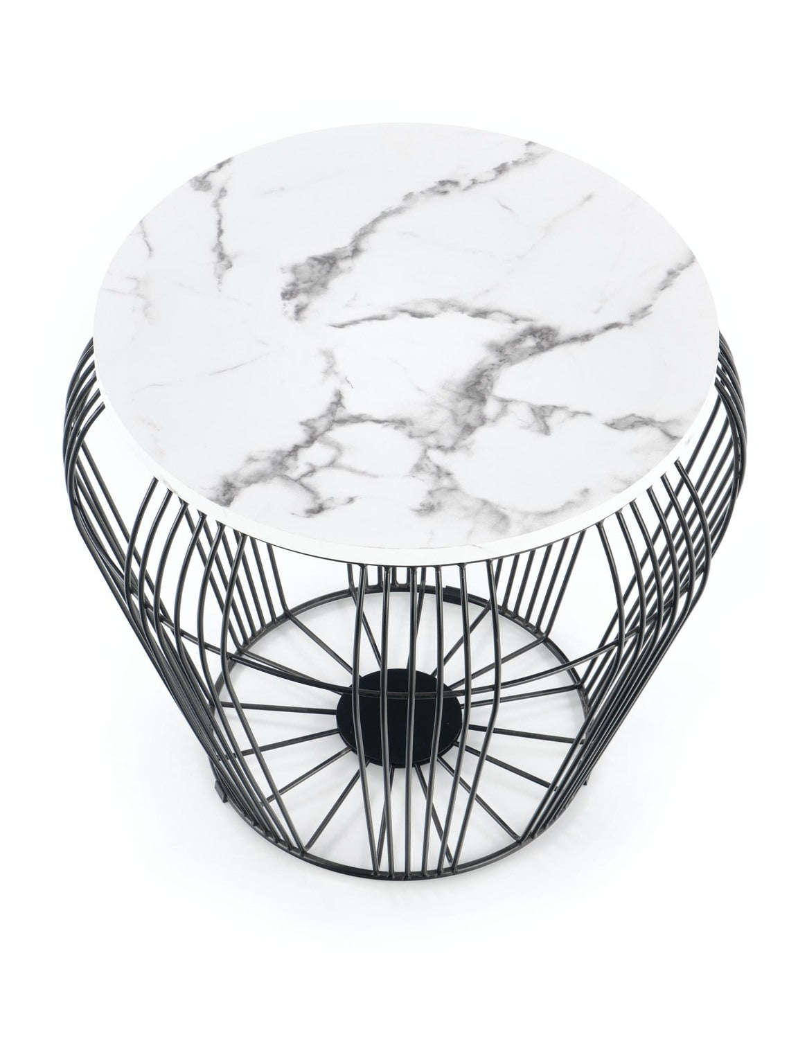 Kafijas galdiņš DR 56/52 cm balts marmors/melns - N1 Home