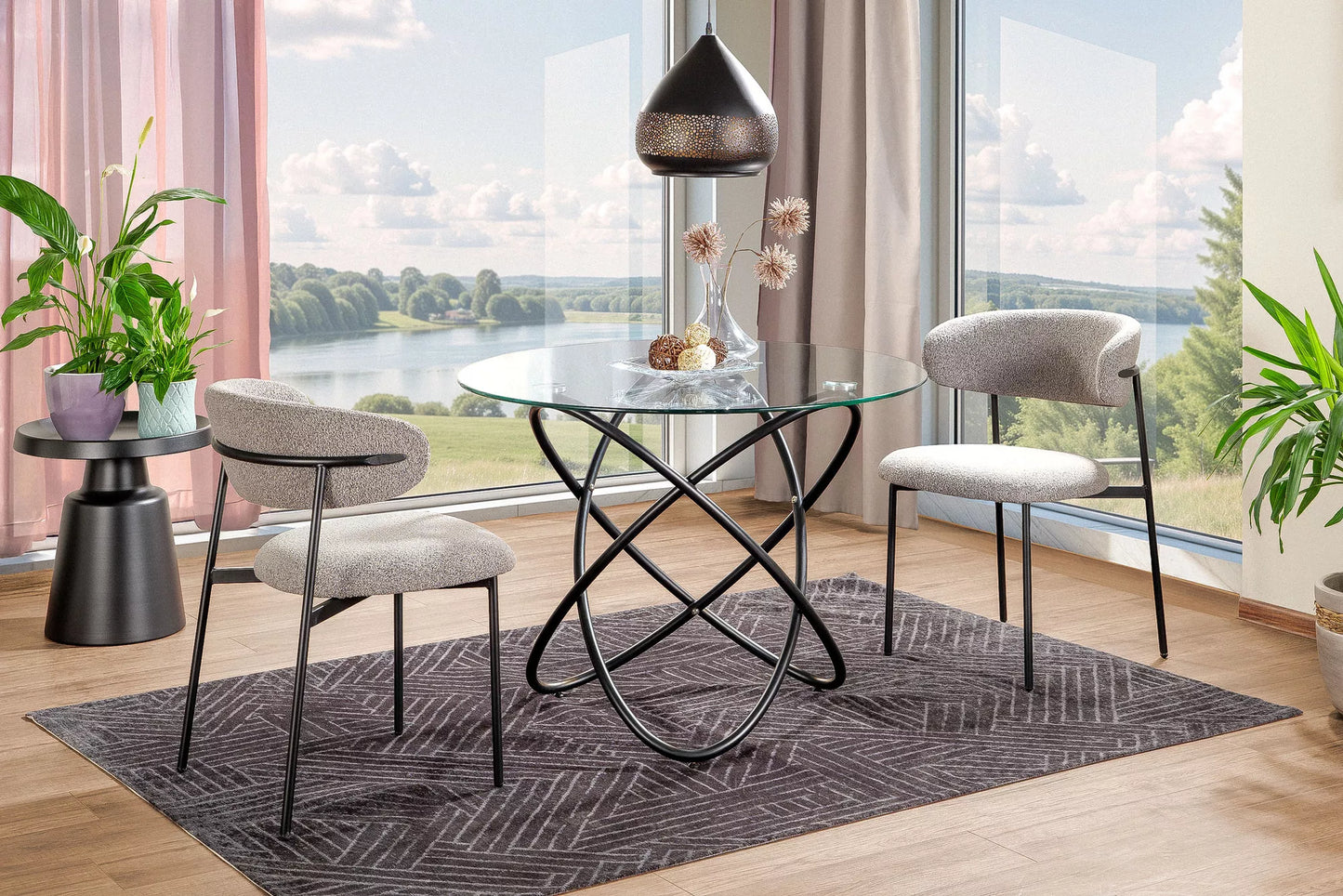 Galds Oria 75/100 cm melns - N1 Home