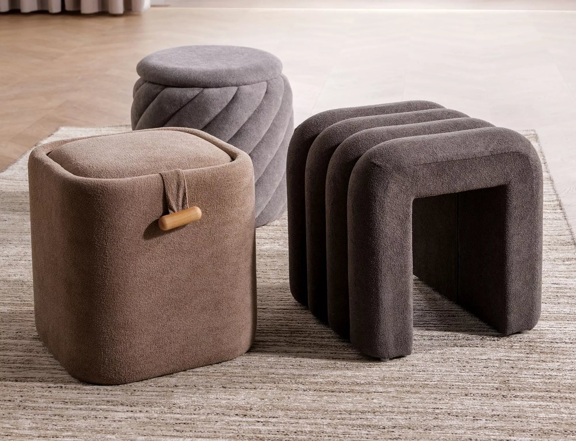 Pufs Pelar 42/41 cm gaiši pelēks - N1 Home