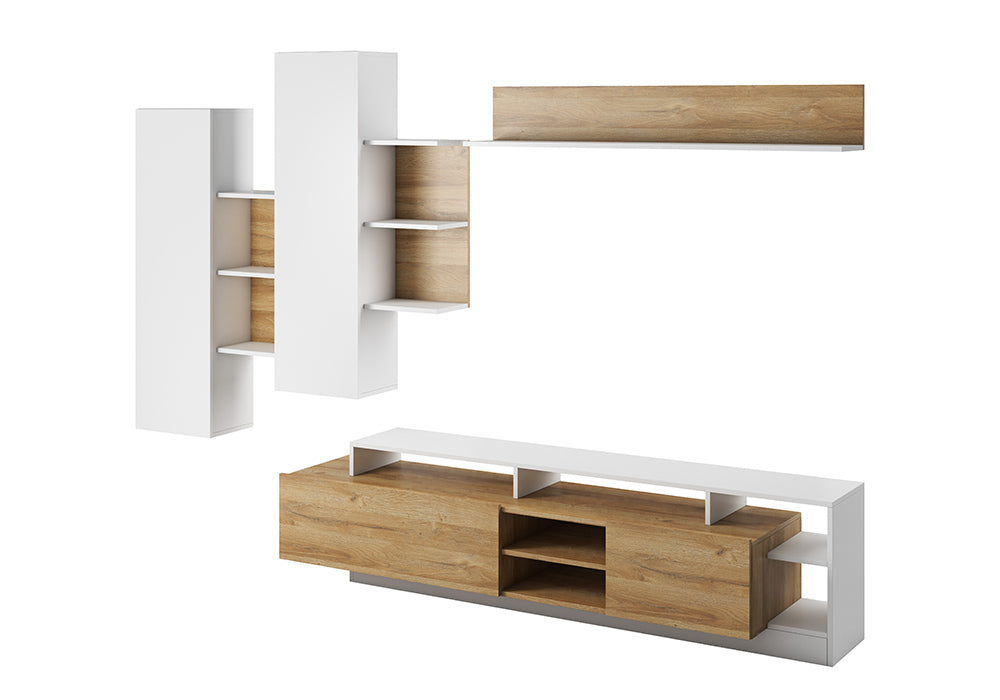 Komplekts Aliva 190/48/44 cm cm balts/ozols - N1 Home