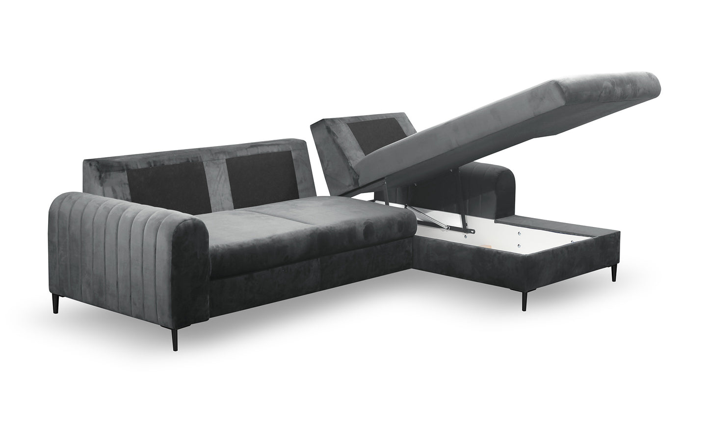 Dīvāns Monaske 252/106,5/90-168 cm anthracite - N1 Home