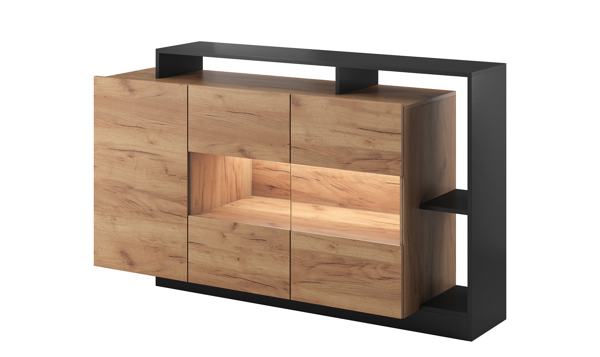 Kumode Aliva 155/44/93,5 cm antracīts/ozols - N1 Home