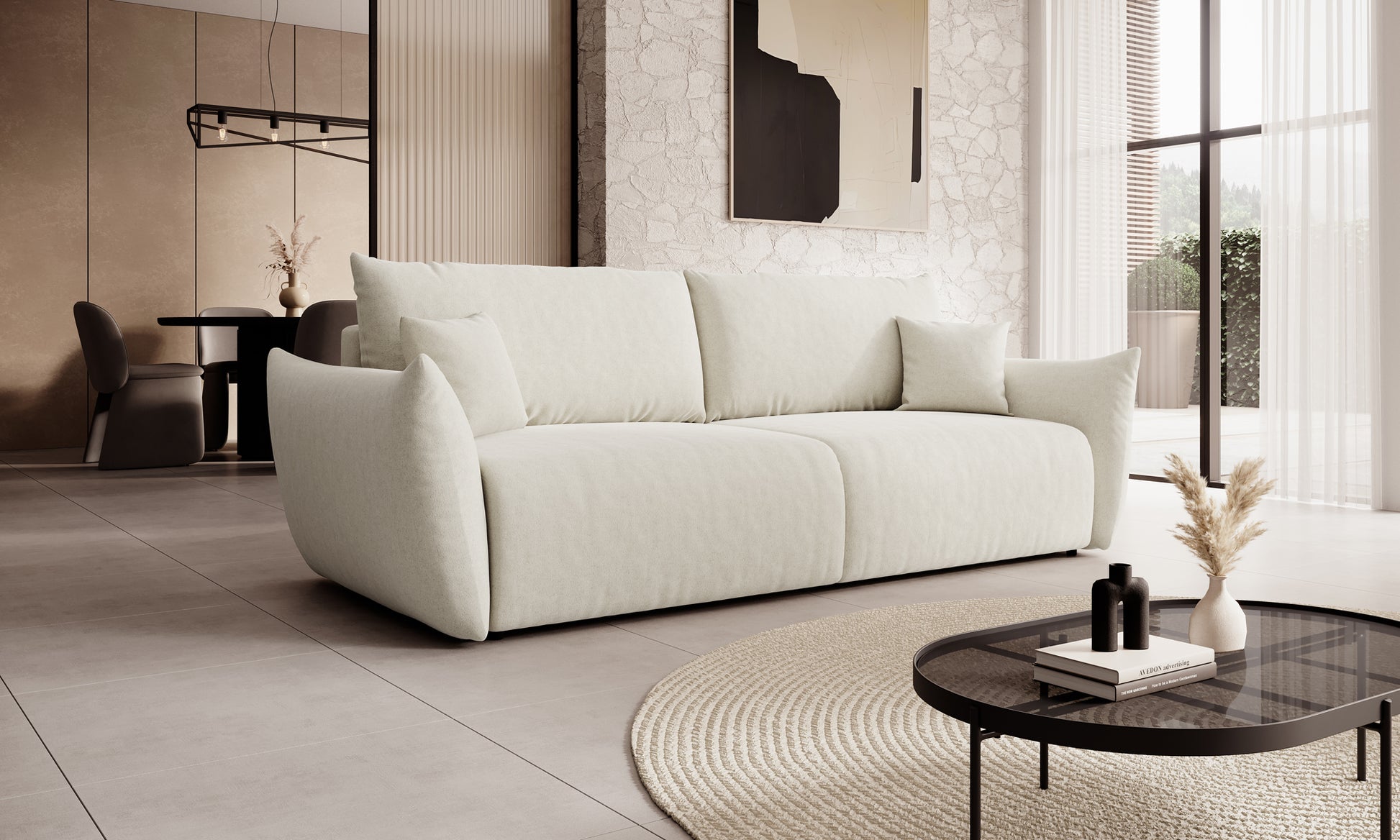 Dīvāns Alloreo 240/88/108 cm krēms - N1 Home