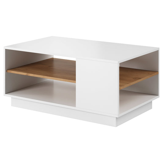 Kafijas galdiņš 3Dot 100/45,5/60 cm balts/ozols - N1 Home