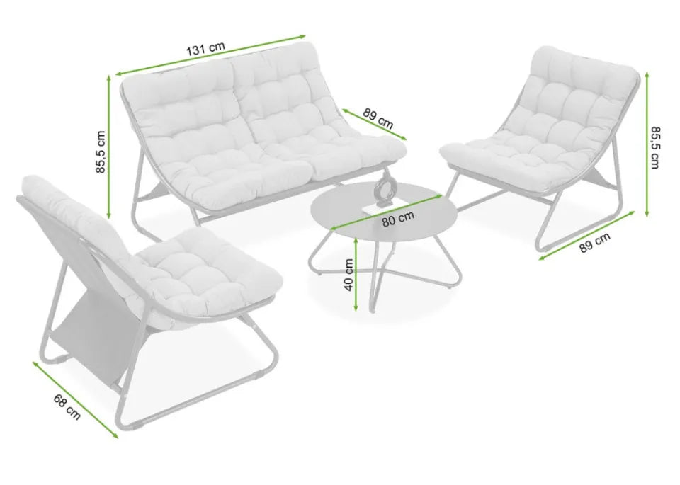 Dārza komplekts Visa gaiši pelēks - N1 Home